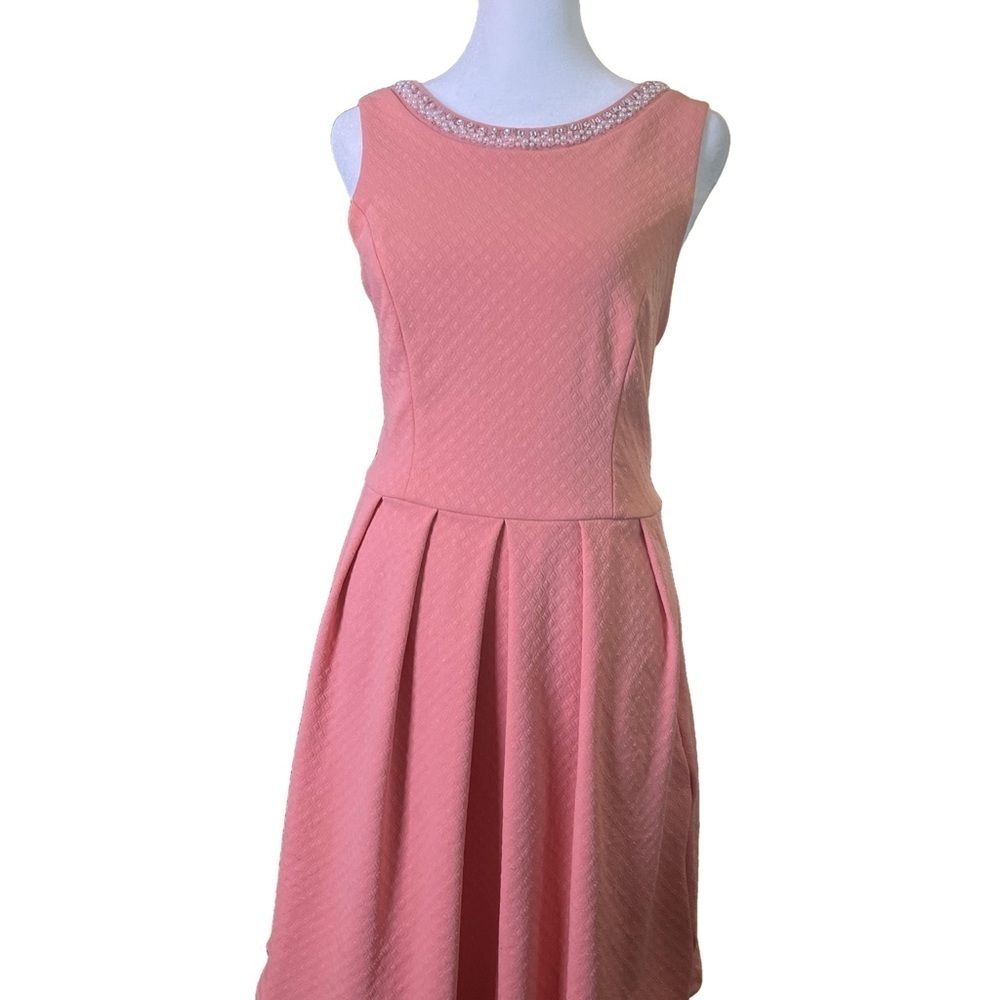 Coral A-Line Summer Sleeveless Mini Dress for Wedding, Easter, Dance, Church